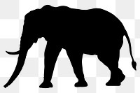 Elephant png silhouette sticker, safari animal illustration clipart, transparent background