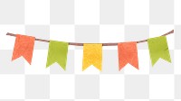 Party banner png sticker, paper craft design on transparent background