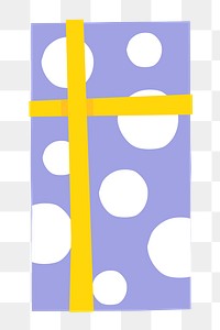 Png gift sticker, birthday present design on transparent background