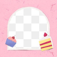 Png birthday frame, paper craft design on transparent background