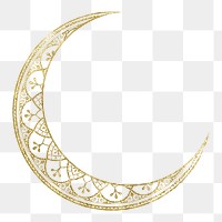 Png Ramadan sticker, moon collage element on transparent background