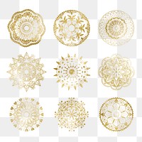 Festive gold Islamic design sticker set