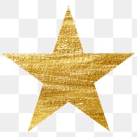 Festive gold png star sticker on transparent background