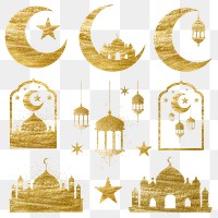 Ramadan mosque & moon sticker collection