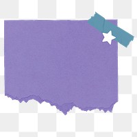 Purple png ripped paper sticker on transparent background