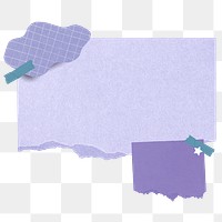 Purple png ripped paper sticker on transparent background