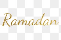 Ramadan png greeting typography design on transparent background