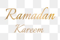 Ramadan Kareem png greeting typography design on transparent background