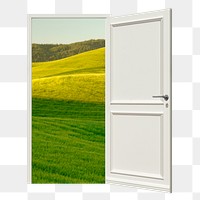 Nature behind door png clipart, abstract design