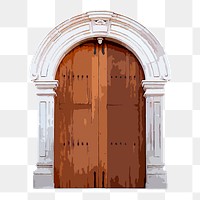 Ancient door png clipart, architecture illustration