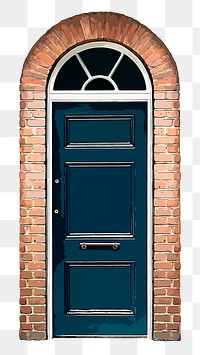 Modern house png door clipart, European architecture illustration