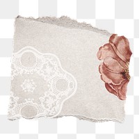 Ripped vintage paper png, transparent background