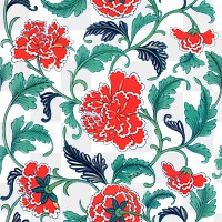 Oriental flower png seamless pattern, transparent background