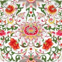 Flower png seamless pattern on transparent background