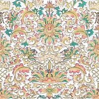 Chinese vintage floral png seamless pattern, decorative oriental art, transparent background