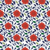 Flower png seamless pattern on transparent background