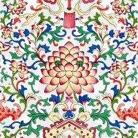 Chinese vintage floral png seamless pattern, decorative oriental art, transparent background