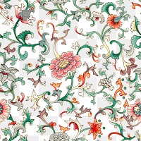 Chinoiserie floral png seamless pattern on transparent background