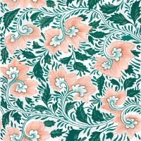 Flower png seamless pattern on transparent background