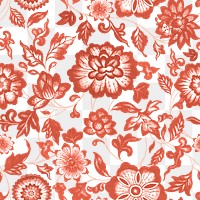 Oriental flower png seamless pattern, transparent background