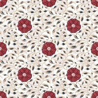 Oriental flower png seamless pattern, transparent background