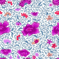 Flower png seamless pattern on transparent background