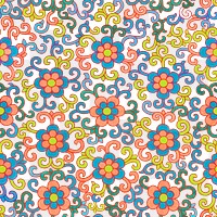 Oriental flower png seamless pattern, transparent background