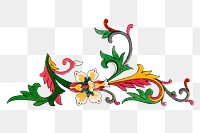 Oriental flower png sticker, Chinese decorative design element on transparent background