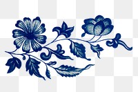 Flower png sticker, aesthetic vintage Chinese graphic, transparent background