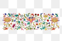 Colorful flower png sticker, Chinese aesthetic vintage illustration, transparent background
