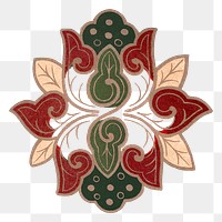 Oriental flower png sticker, Chinese decorative design element on transparent background