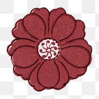 Flower png sticker, aesthetic vintage Chinese graphic, transparent background