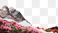 Surreal landscape png border, mountain transparent background