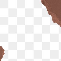 Ripped paper png border, brown design, transparent background