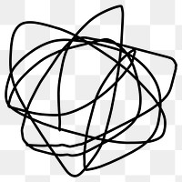 Messy line png sticker, squiggle transparent background