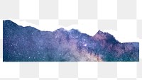 Png galaxy ripped paper sticker, starry night  transparent background