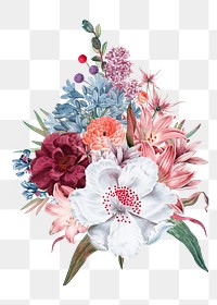 Flower bouquet png sticker,  botanical transparent background