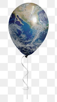 Earth balloon png sticker,  planet transparent background