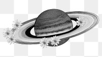 Gray Saturn png sticker, planet transparent background