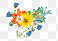 Flower bouquet  png sticker, botanical transparent background