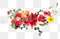 Red flower  png sticker, botanical transparent background