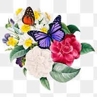 Aesthetic flower png sticker, botanical transparent background