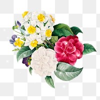 Flower bouquet  png sticker, botanical transparent background