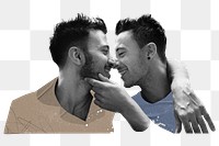 Gay kissing png sticker, LGBT lovers transparent background