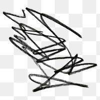 Squiggle line png sticker, frustration transparent background