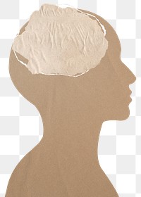 Blank mind png sticker, brown person transparent background