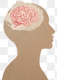 Brain head png sticker, person transparent background