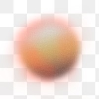 Orange moon png sticker, blurry  planet transparent background