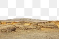 Desert landscape png ripped paper border, transparent background