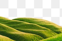 Minimal green hills png border, nature transparent background